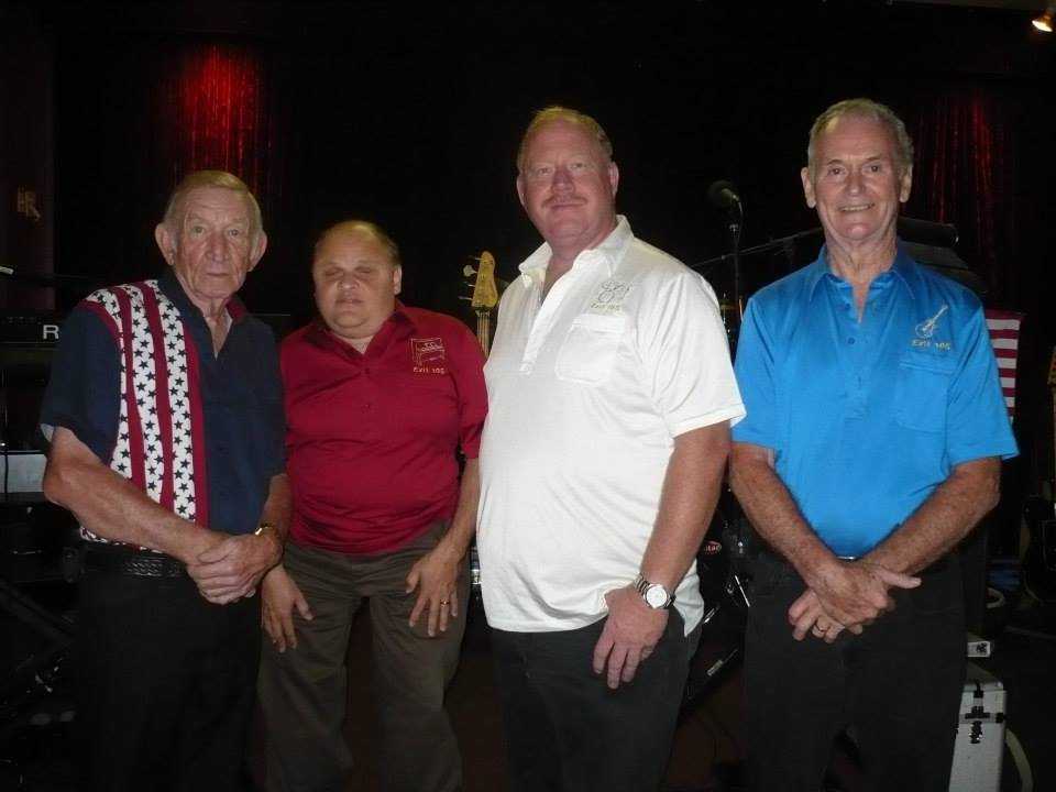 On the left, Jack Randolph stands next to his fellow performers of ‘Exit 105 Band’ which will be providing the live music during the upcoming seniors dance events at Oops Alley.