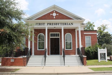 The oldest church in the county, First Presbyterian was built in 1868. The church’s interior is pine.