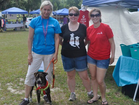 Representatives from the South Bark Animal Rescue Center had several four-legged friends at Saturday's Santa Rosa Business Festival at the Fox Sports Radio 1490 AM radio station in Milton.