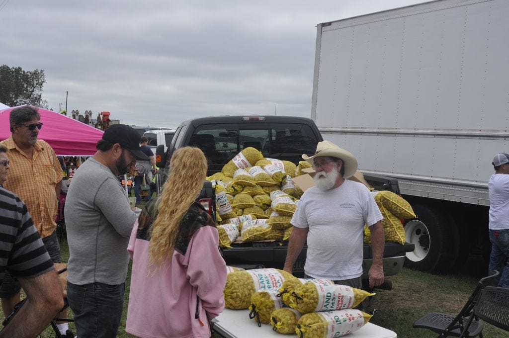 Attendees of Saturday's Peanut Festival in Jay went home with bags full of peanuts.