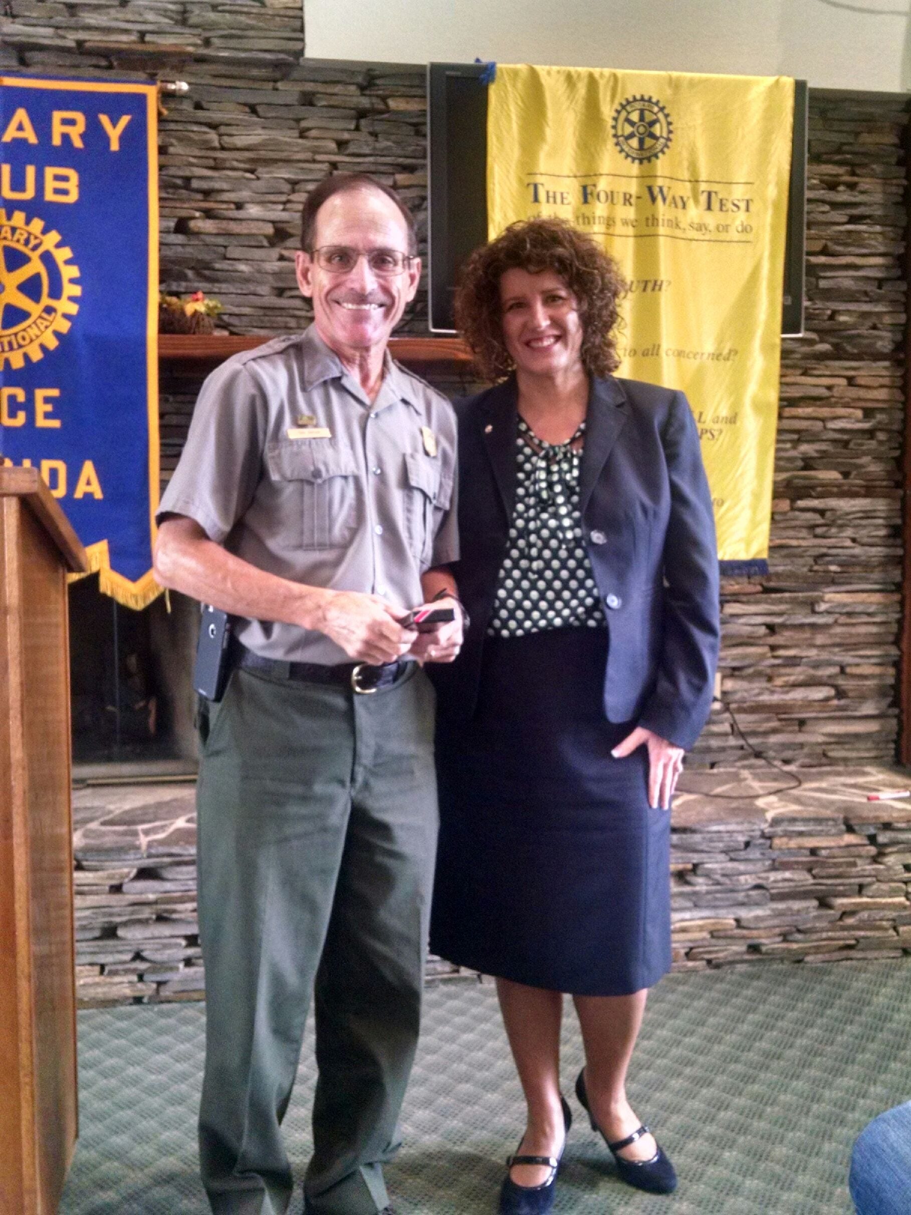 Dan Brown, superintendent of Gulf Islands National Seashore, is pictured with Pace Rotary President Anna Weaver. (Special to the Press Gazette)