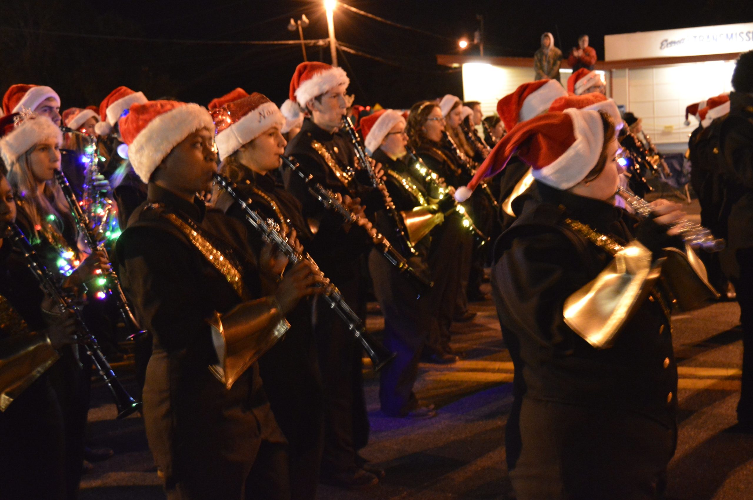 The Milton High School Band performed holiday music for the attendees during Saturday night’s Clark’s Lock & Safe 2016 Christmas Parade in Milton. (MATT BROWN | Press Gazette)