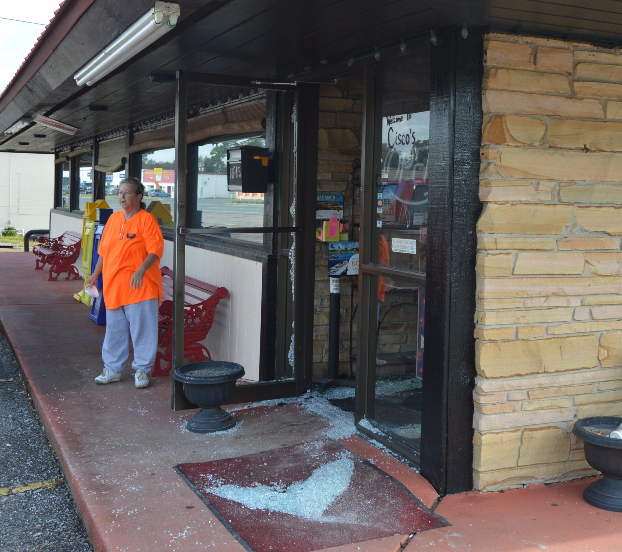 Cisco's Restaurant owner Betty Ingram stands outside the restaurant Tuesday morning following a devastating Monday night fire that occurred inside her business. (MATT BROWN | Press Gazette)