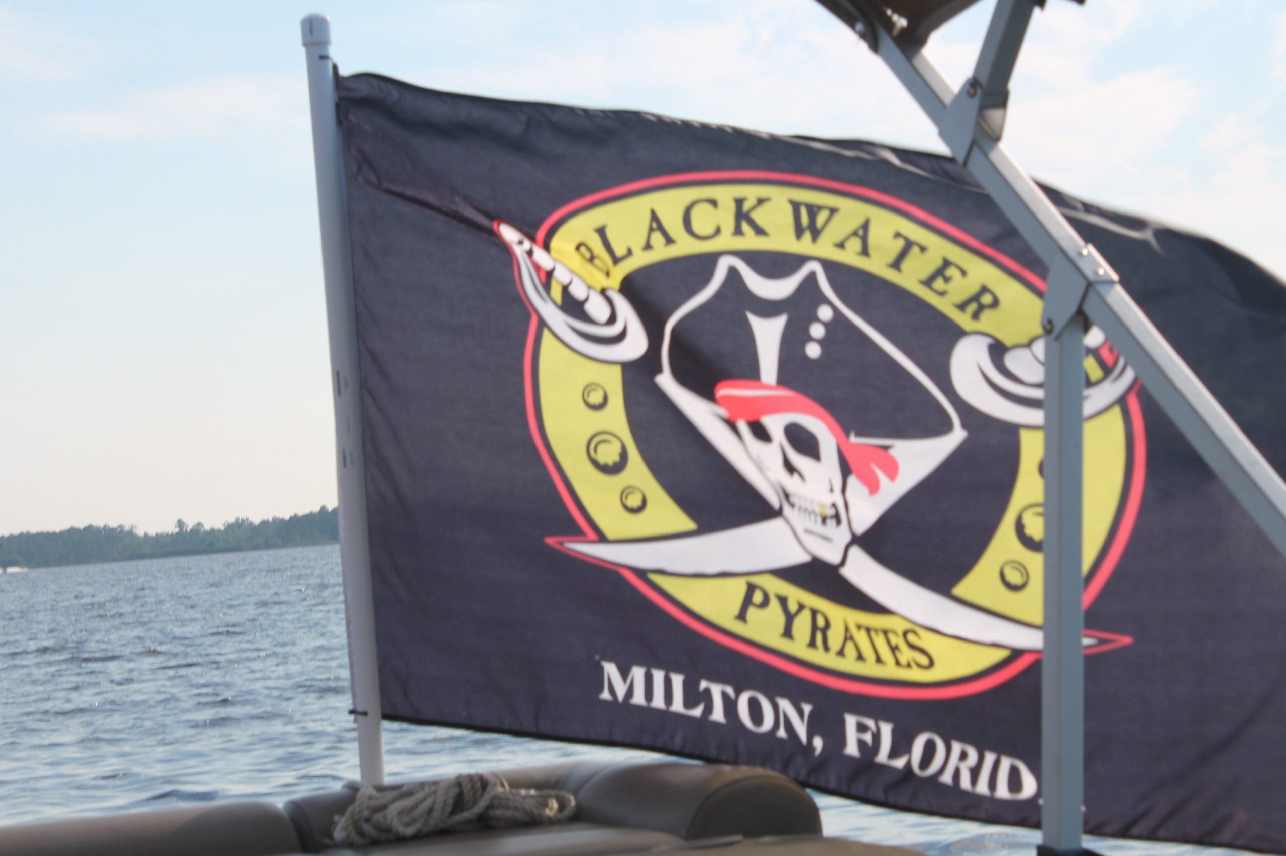 The Blackwater Pyrates flag flies in the bay breeze. [FILE PHOTO]