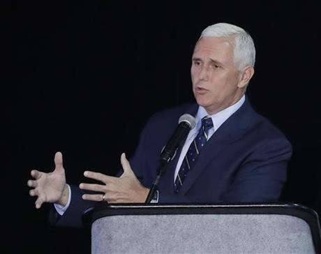 In this July 14, 2016 file photo, Indiana Gov. Mike Pence speaks in Indianapolis. Republican presidential candidate Donald Trump says on Twitter that he has picked Pence as his running mate.