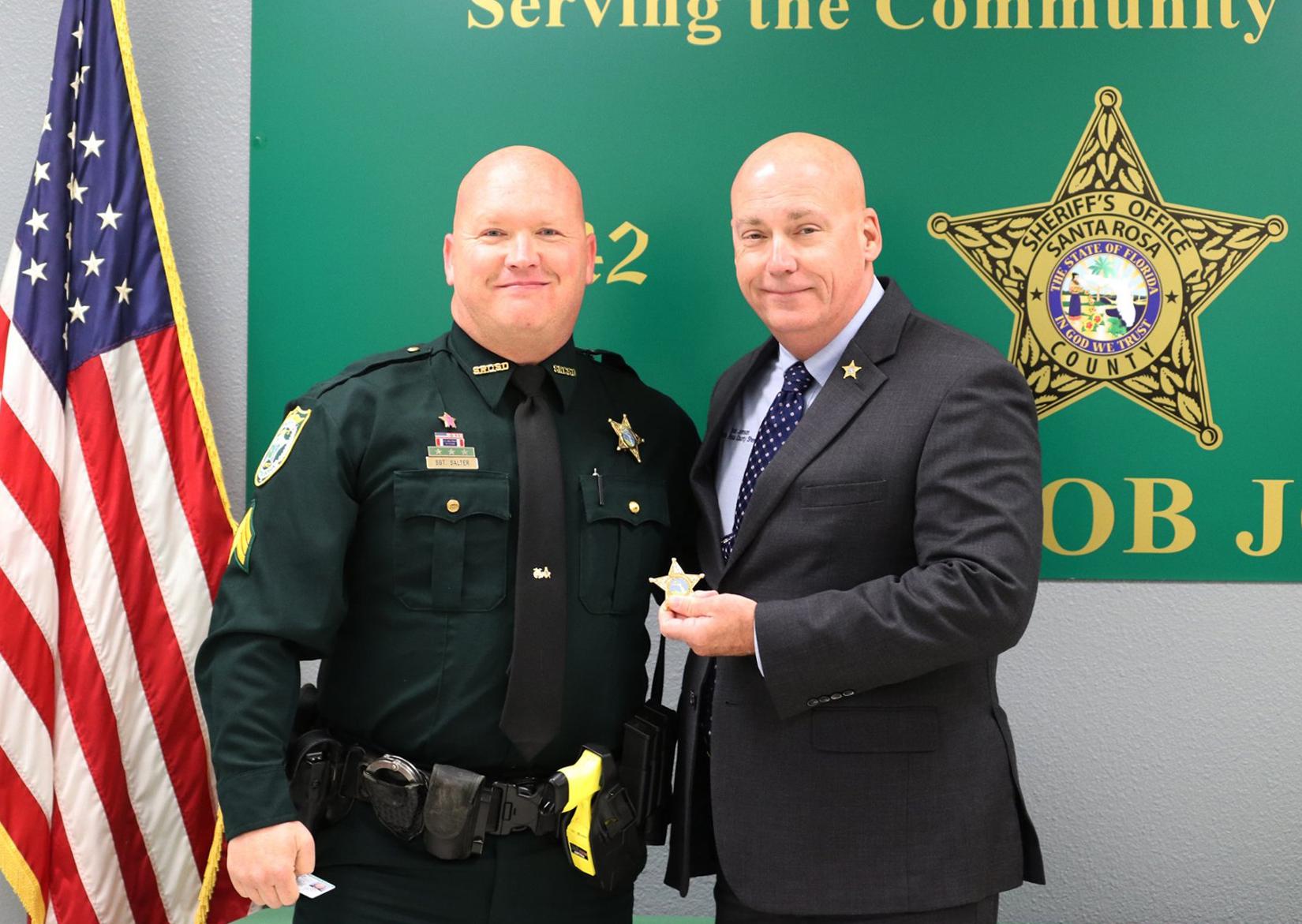 Congratulations to Santa Rosa County Sheriff's Office's newly promoted Lt. Allan Salter. Effective this Salter will be assigned to patrol as a Watch Lieutenant. Congratulations and continued success in your new position.